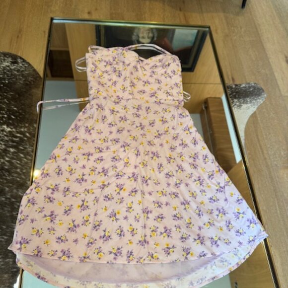 NWT Zara Lilac & Yellow Floral Halter Sundress - Women's Small - Picture 2 of 6